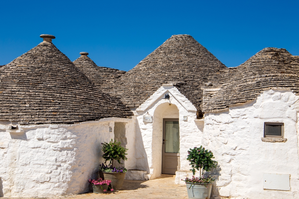 Trulli houses with conical roofs in Alberobello