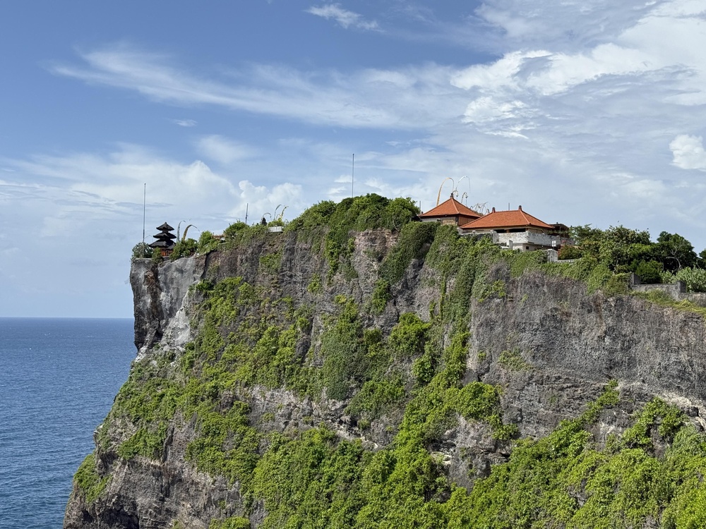Uluwatu Temple on a cliff above the Indian Ocean