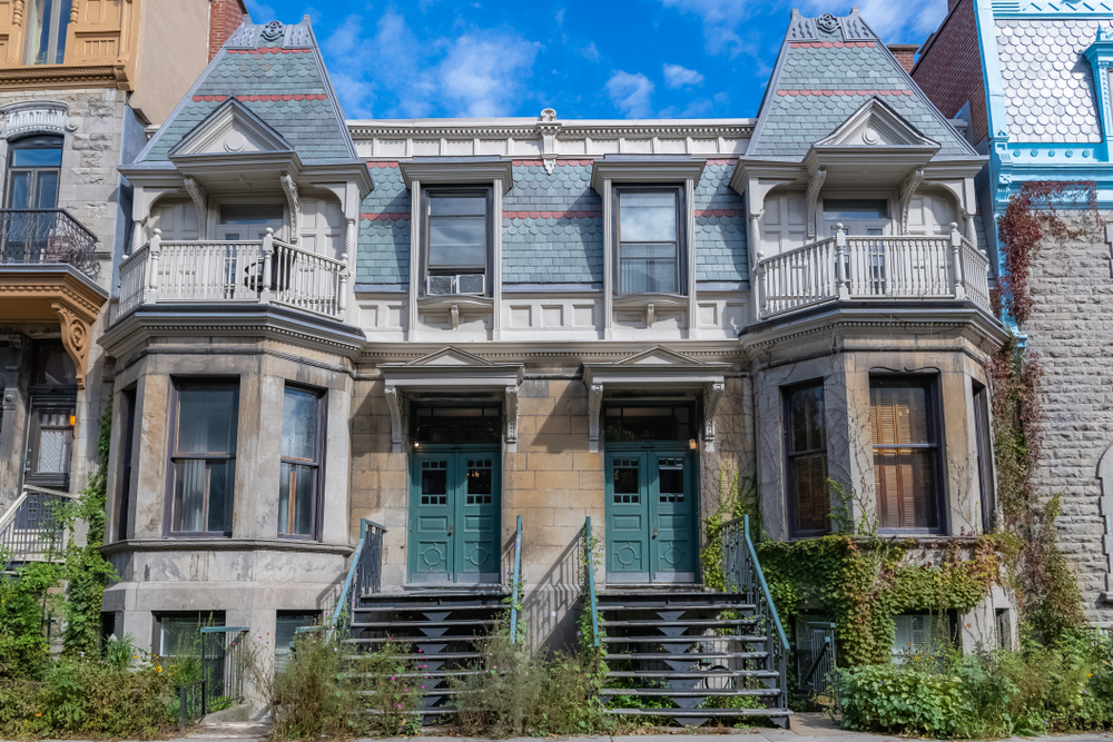 Victorian house with an outdoor staircase in Le Plateau-Mont-Royal in Montreal