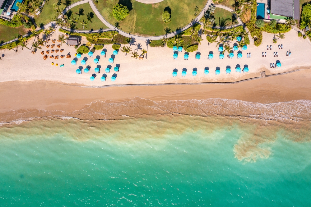 Aerial view of the beach in Khao Lak in Thailand