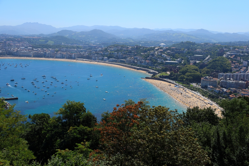 View of San Sebastian and La Concha beach from Monte Igueldo