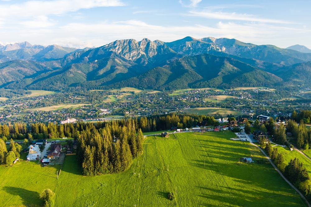 Zakopane below the Tatra Mountains seen from Gubałówka