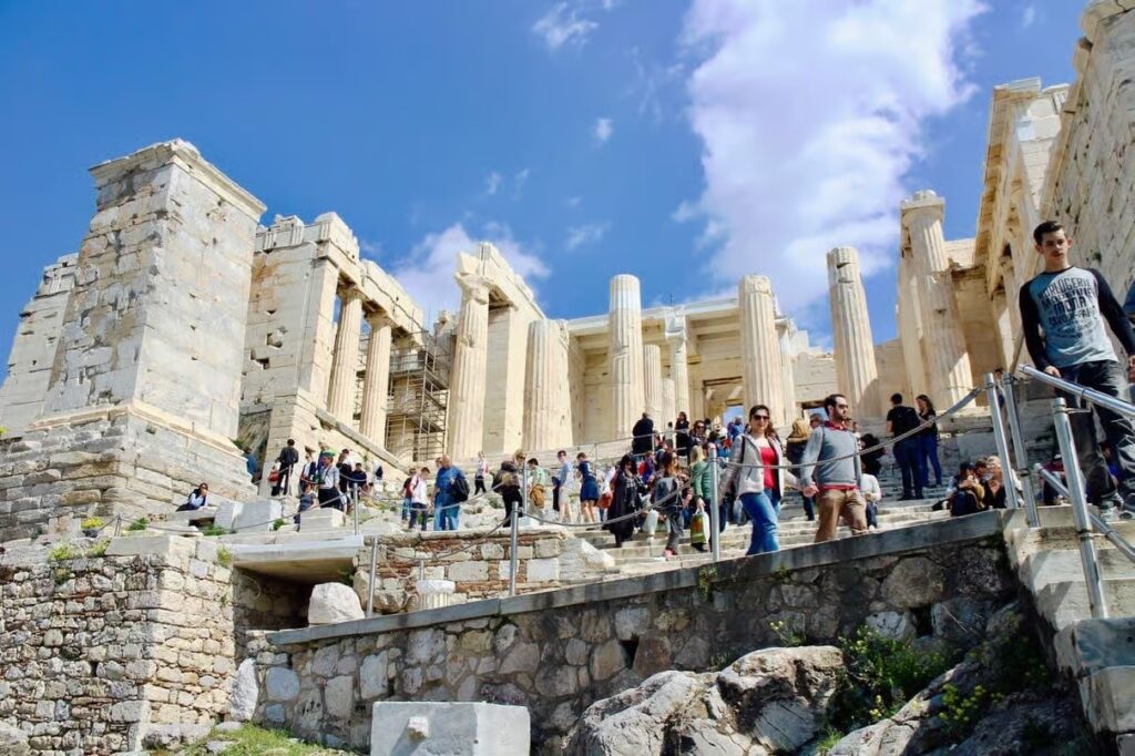 The Acropolis with the Parthenon on the rock in the middle of Athens