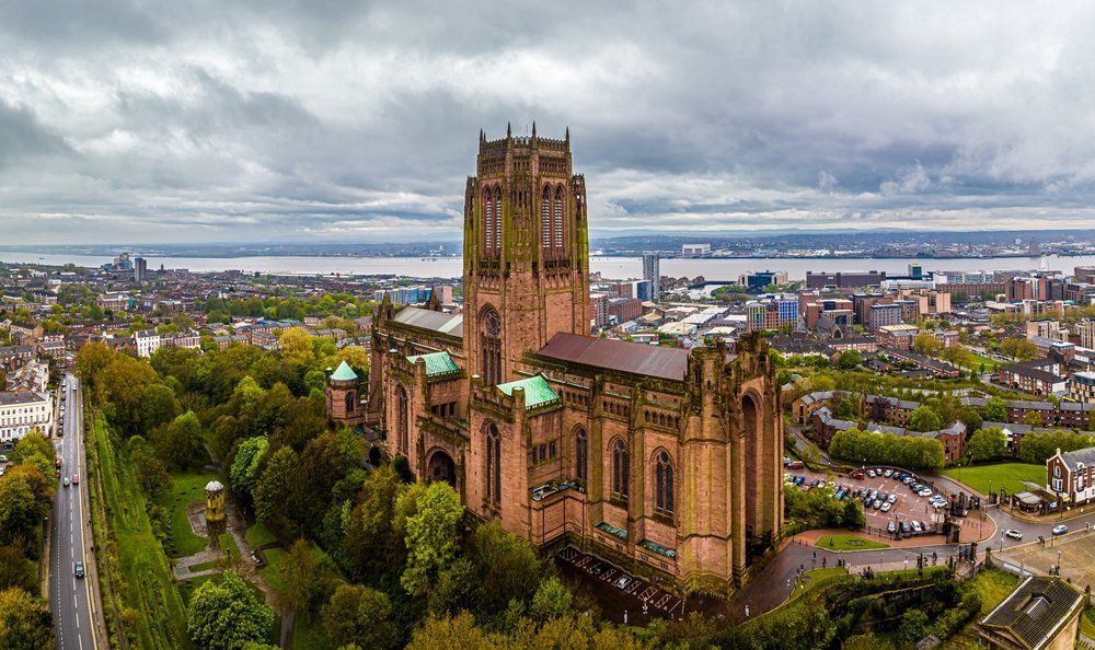 Things to Do in Liverpool: The Beatles, Anfield and 16 Other Reasons to Go 13 Aerial view of the Anglican Liverpool Cathedral in red sandstone