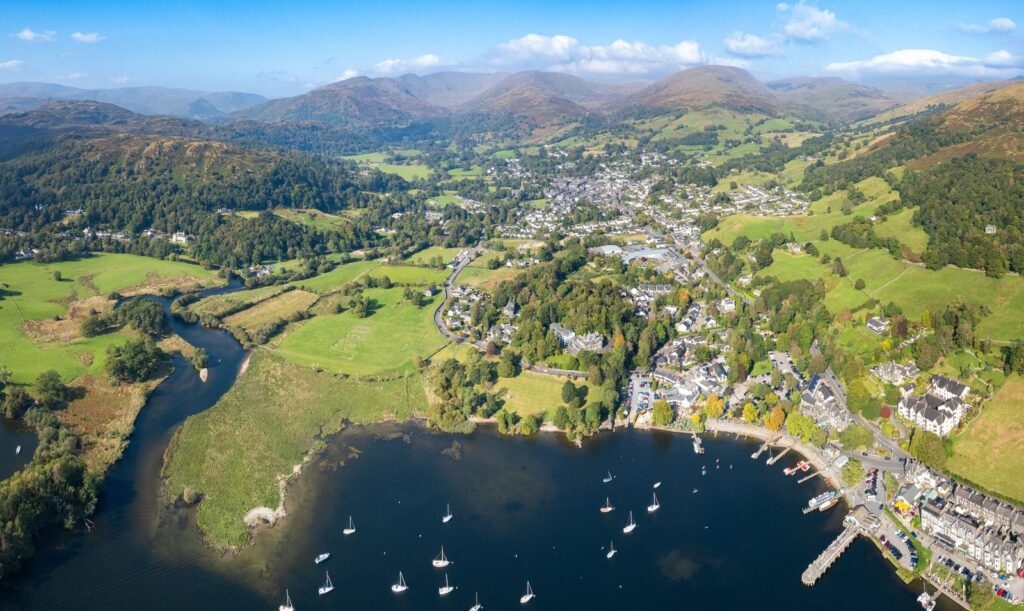 Ambleside and Waterhead at the northern end of Windermere in the Lake District