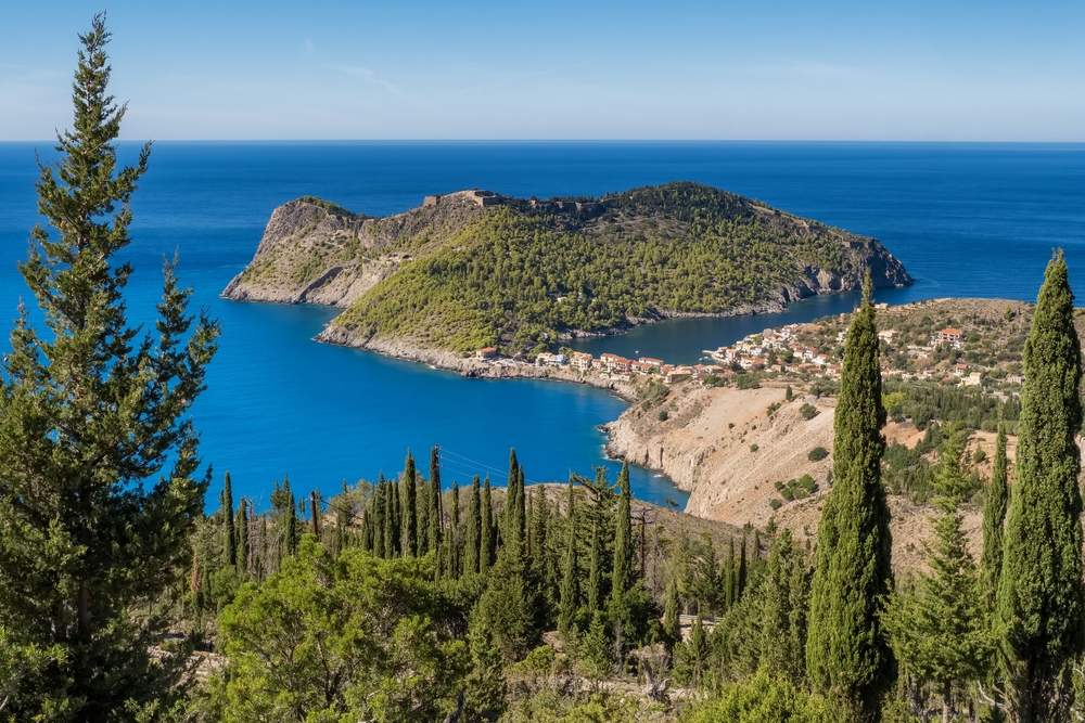 The village of Assos with its colourful houses in Kefalonia