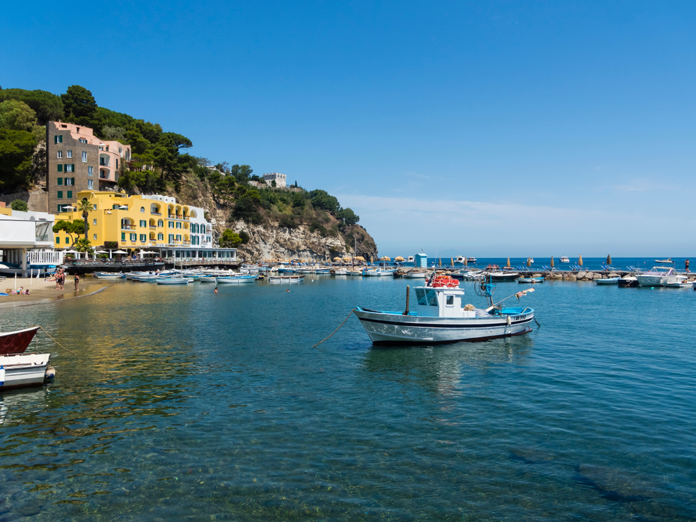 Where to Stay on Ischia? The 6 Best Areas & Places to Stay 5 The beach and harbour by Corso Angelo Rizzoli in Lacco Ameno
