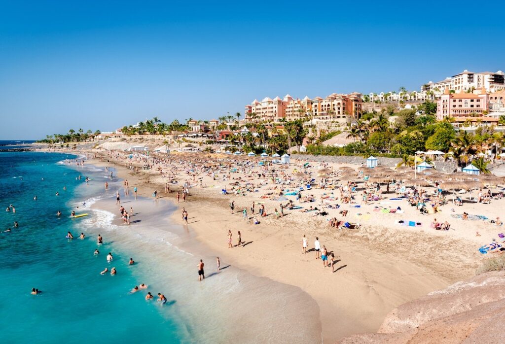 The beach in Costa Adeje on Tenerife