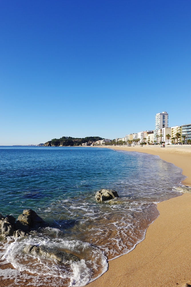 View over the beach in Lloret de Mar on the Costa Brava