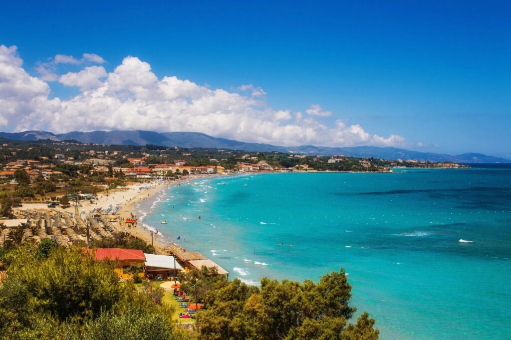 The beach in Tsilivi on Zakynthos
