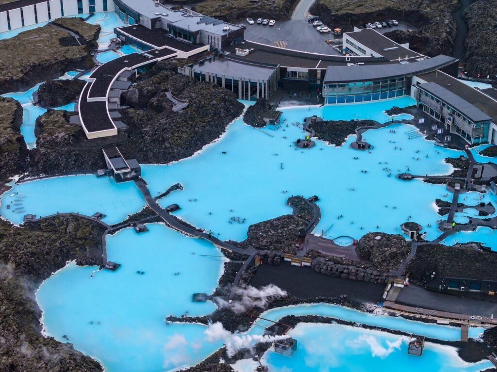 Keflavík Airport to Reykjavik - Transport Guide 5 The Blue Lagoon with milky blue water and lava fields