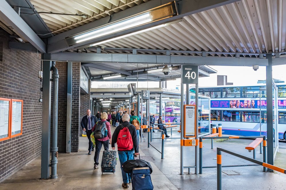 Buchanan Bus Station in Glasgow, the final stop for the 500 airport bus