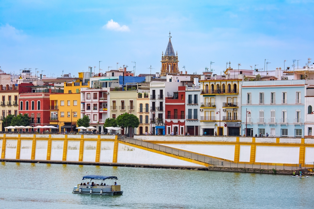Calle Betis in Triana by the River Guadalquivir in Seville
