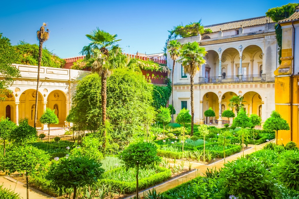 The courtyard garden at the Casa de Pilatos in Seville
