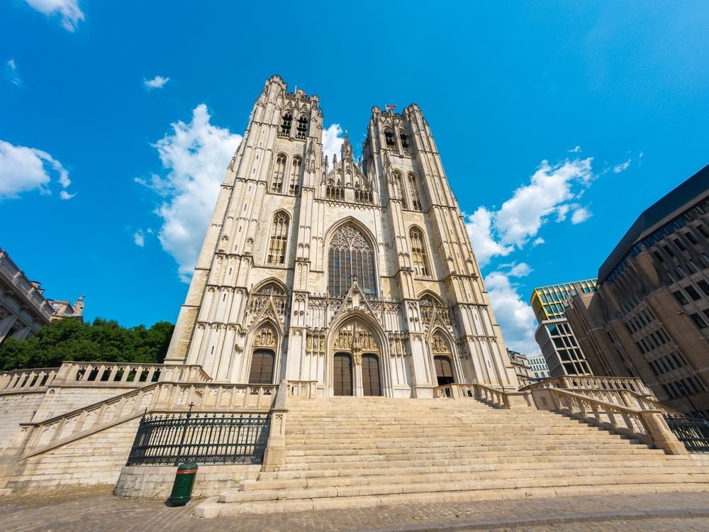 The Cathedral of St Michael and St Gudula in Brussels with its two towers