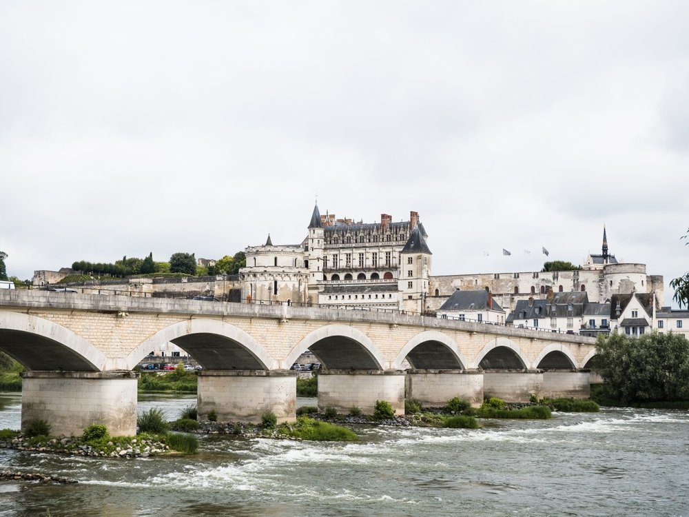Château d'Amboise on the cliff above the River Loire in the Loire Valley