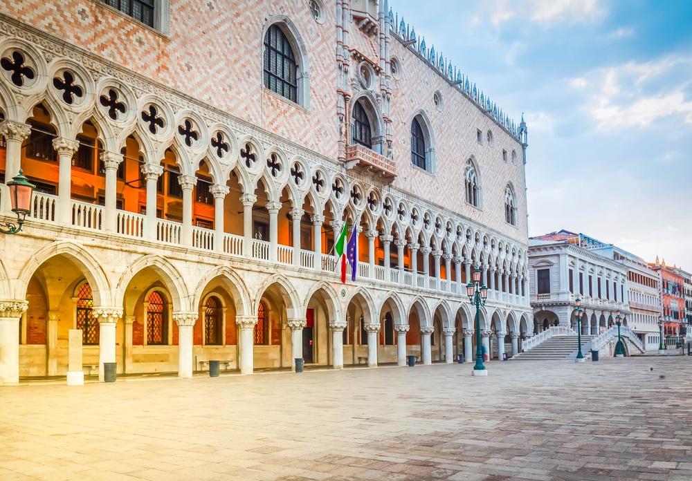 The Doge's Palace and the waterfront by San Marco in Venice