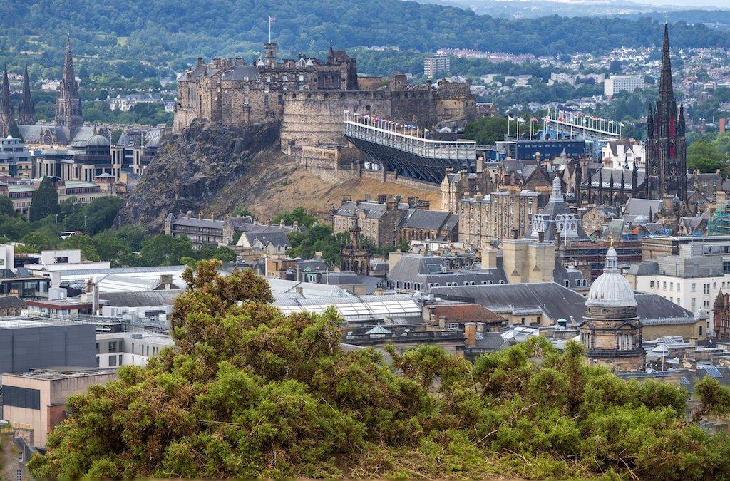 Edinburgh Castle on the rock above Edinburgh