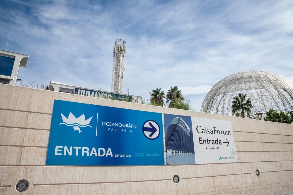 The entrance to the Oceanogràfic