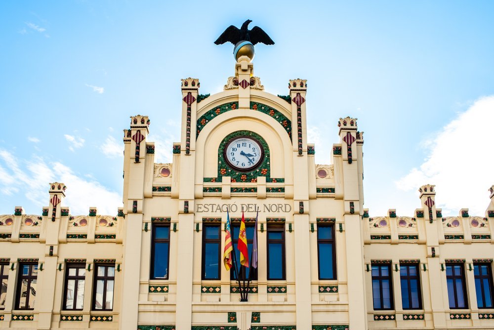Estación del Norte in Valencia, next to Xàtiva, where the metro runs to the airport