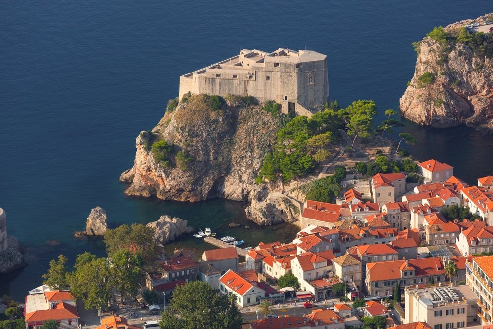 Fort Lovrijenac on its rock outside Dubrovnik's city walls
