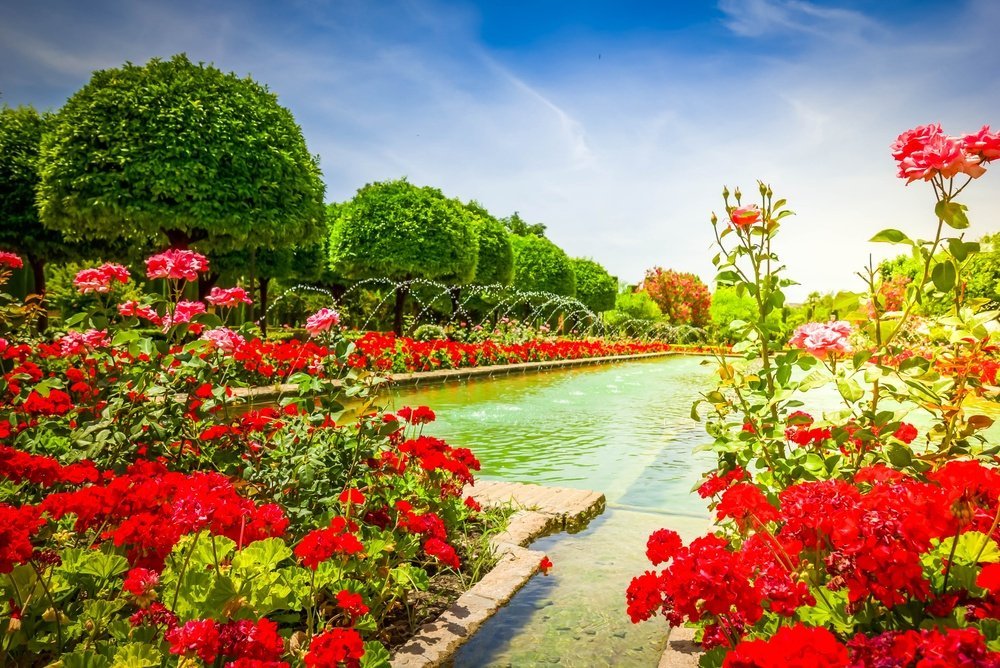 The gardens of the Alcázar de los Reyes Cristianos near San Basilio in Córdoba