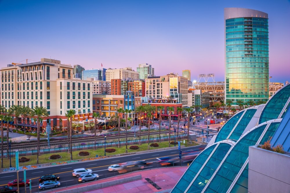 Where to Stay in the United States? The 15 Best Places & Good Hotels 15 The Gaslamp Quarter in Downtown San Diego at dusk