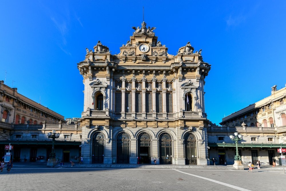 Genova Brignole station on Piazza Giuseppe Verdi in Genoa