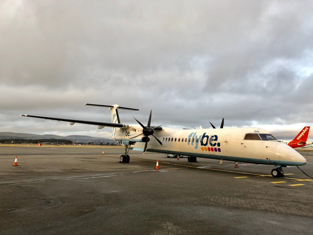 Aircraft at the stand at Glasgow Airport near Paisley
