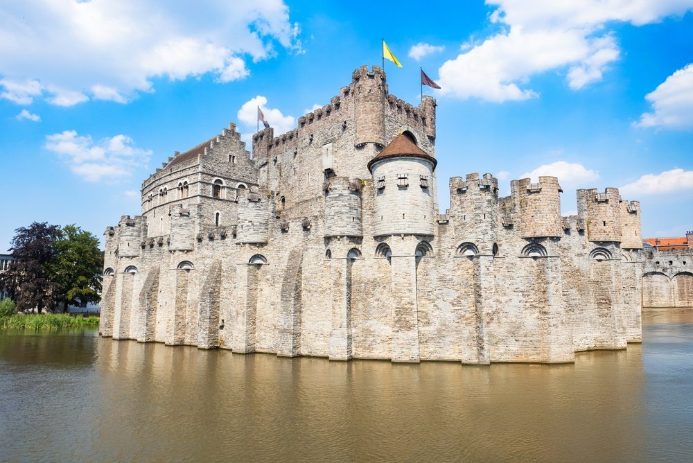 Gravensteen with its medieval fortifications