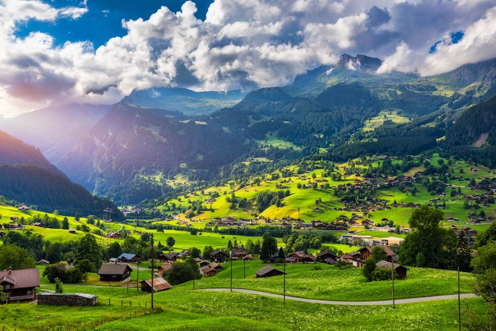 Grindelwald in the Swiss Alps in summer