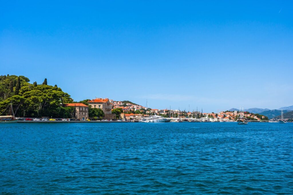 Gruž harbour in Dubrovnik seen across the bay