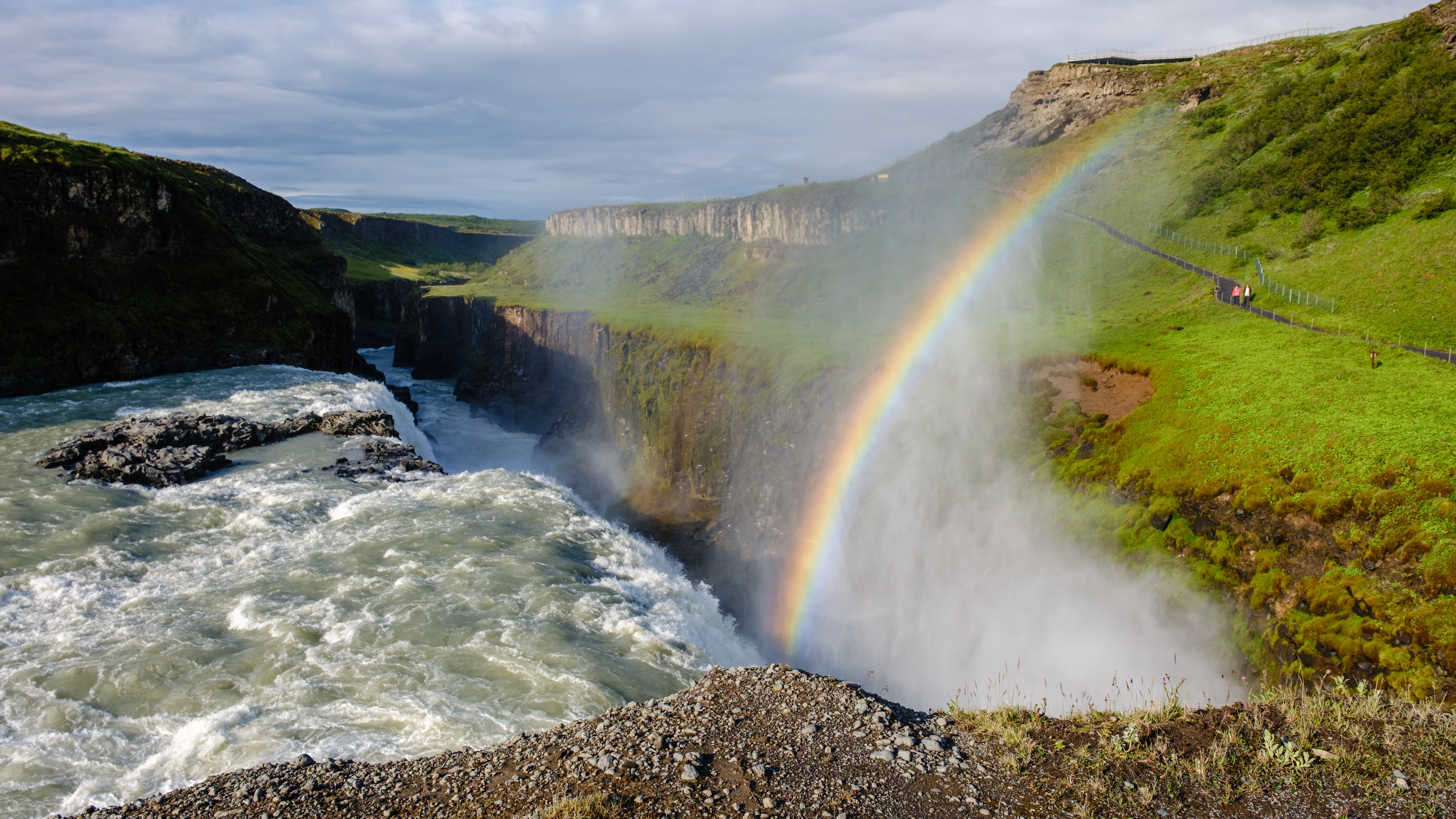 Gullfoss plunging into the gorge