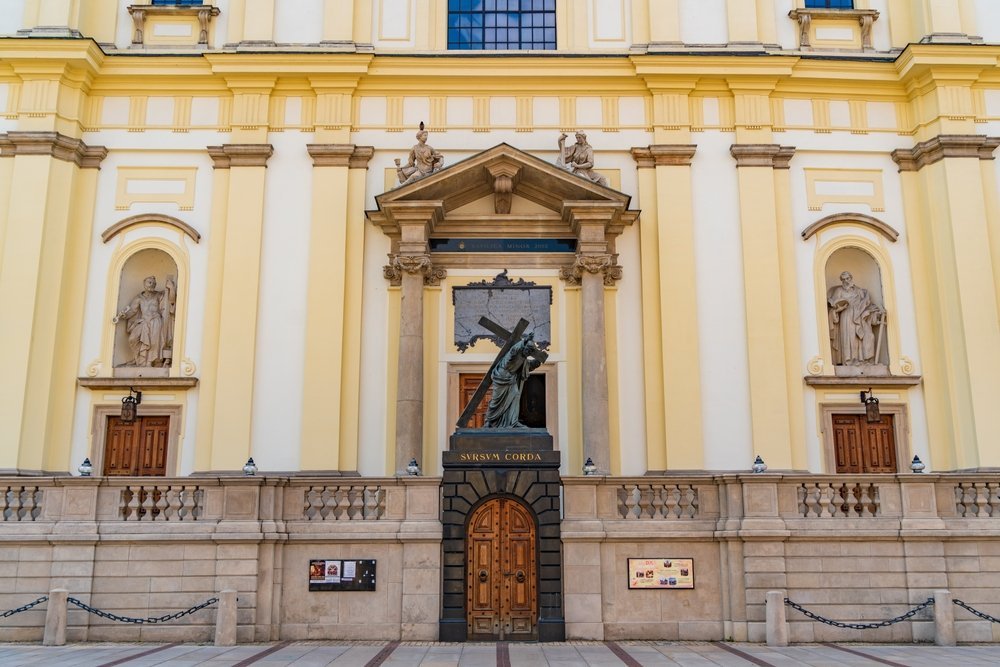 The Holy Cross Church on Krakowskie Przedmieście, where Chopin's heart is sealed into a pillar