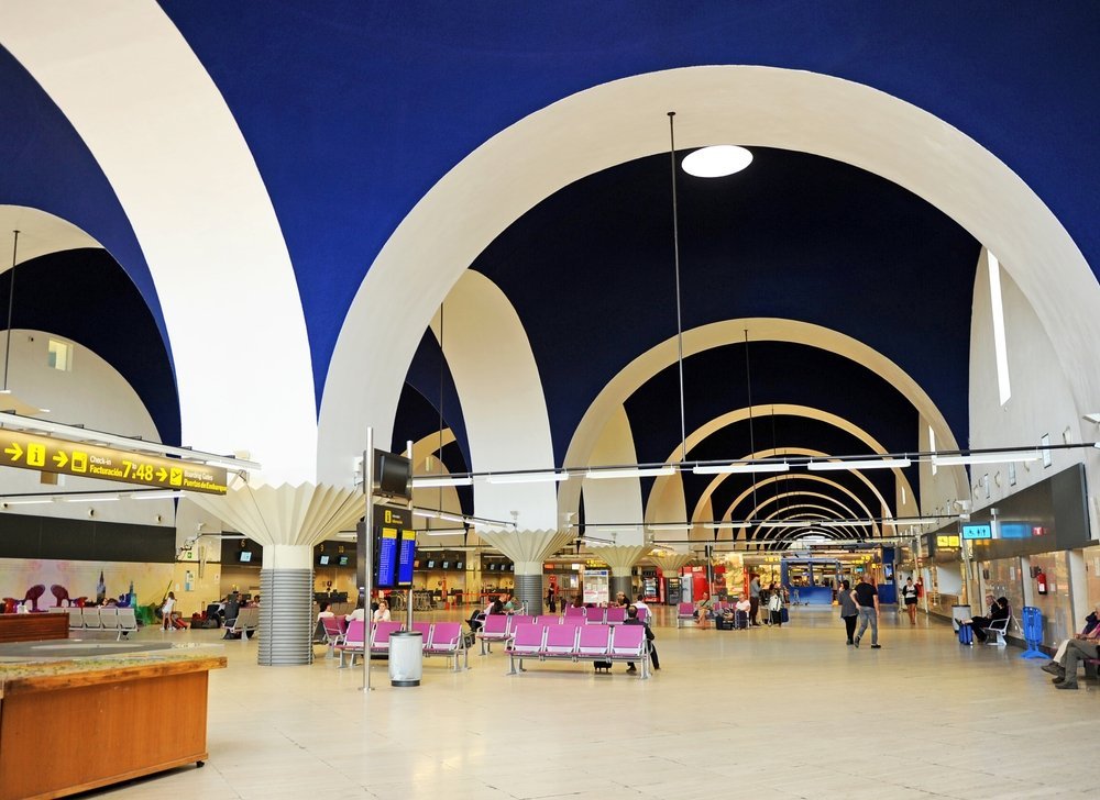Inside the terminal at Seville Airport