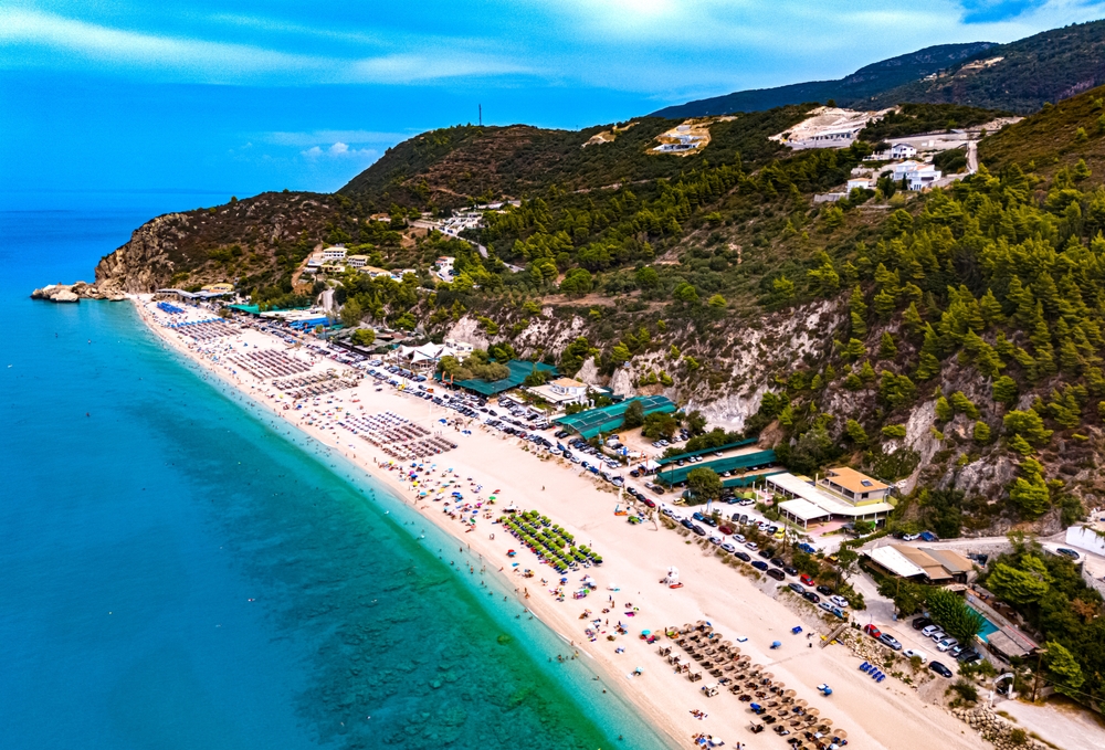 Kathisma Beach on Lefkada's west coast by the Ionian Sea