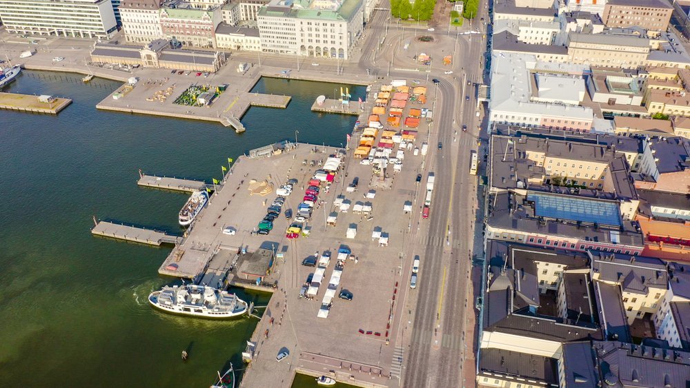 Kauppatori Market Square by the South Harbour in Helsinki