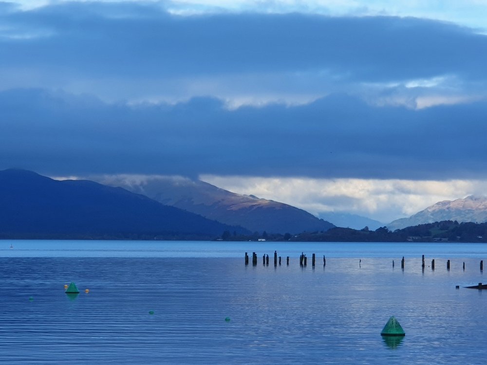 Loch Lomond seen from Balloch with the mountains in the background