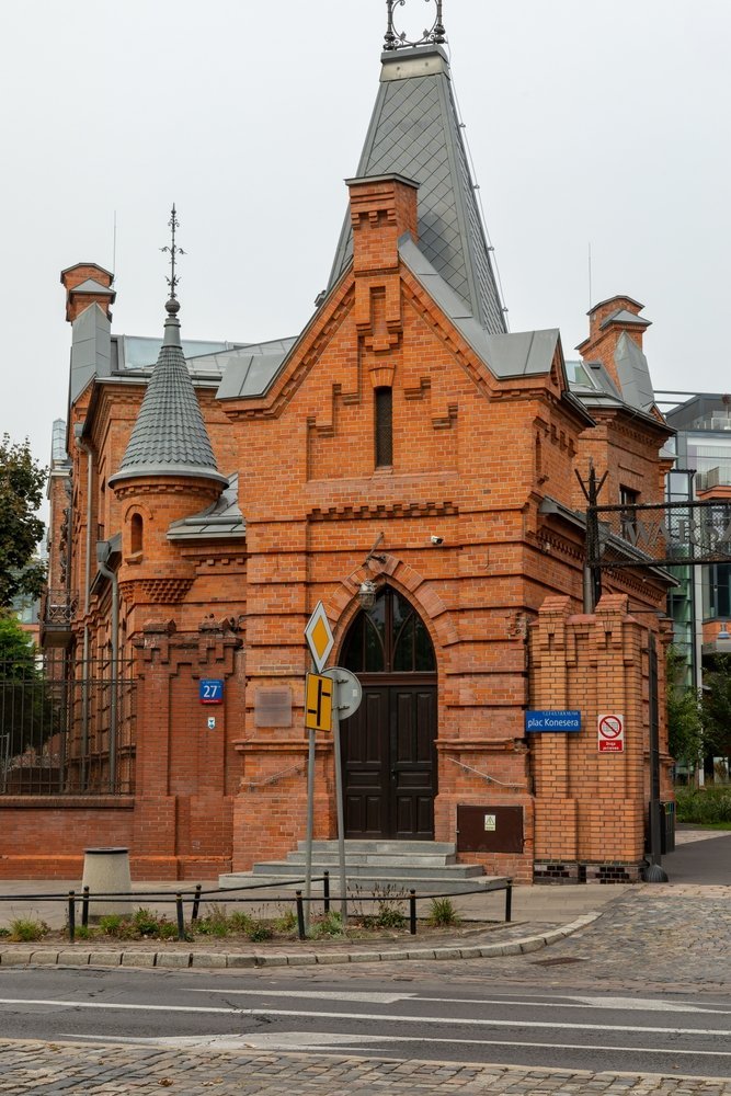 The main gate of the old Koneser vodka factory in Praga, Warsaw
