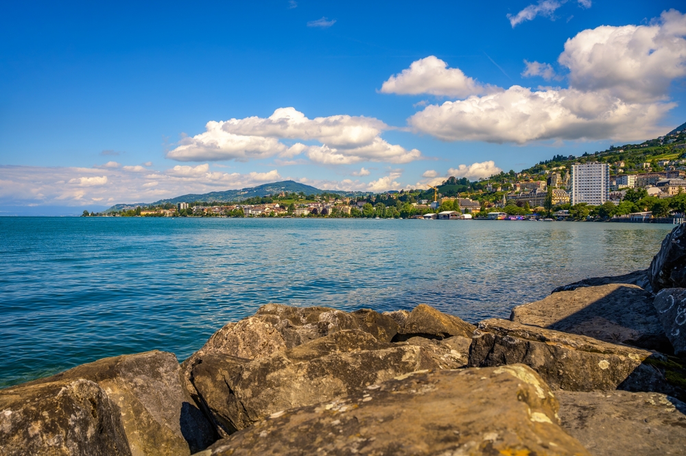 Montreux on Lake Geneva in Switzerland