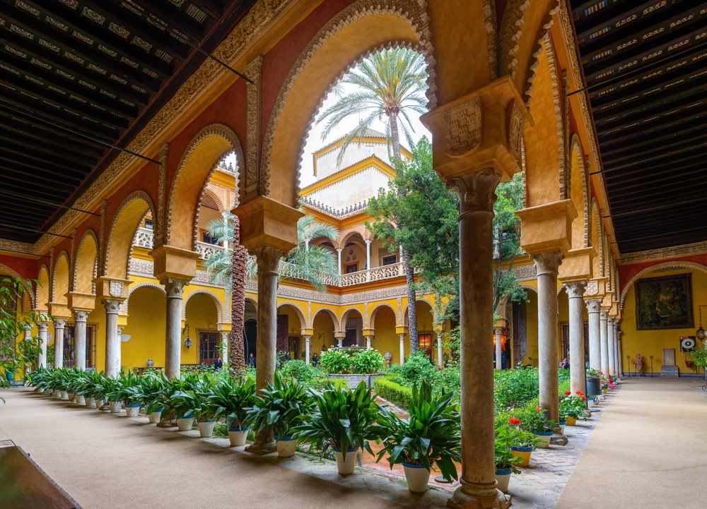 The main courtyard of the Palacio de las Dueñas in Seville