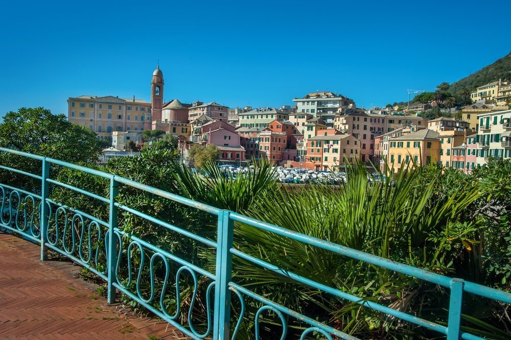 Passeggiata Anita Garibaldi along the coast in Nervi near Genoa