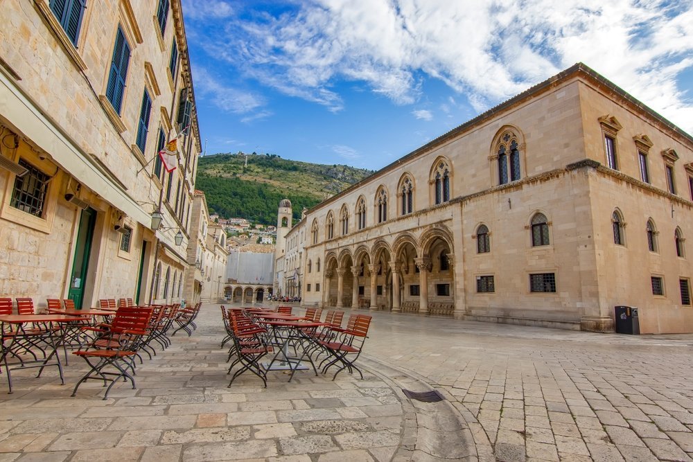 The Rector's Palace in Dubrovnik with its Gothic colonnade