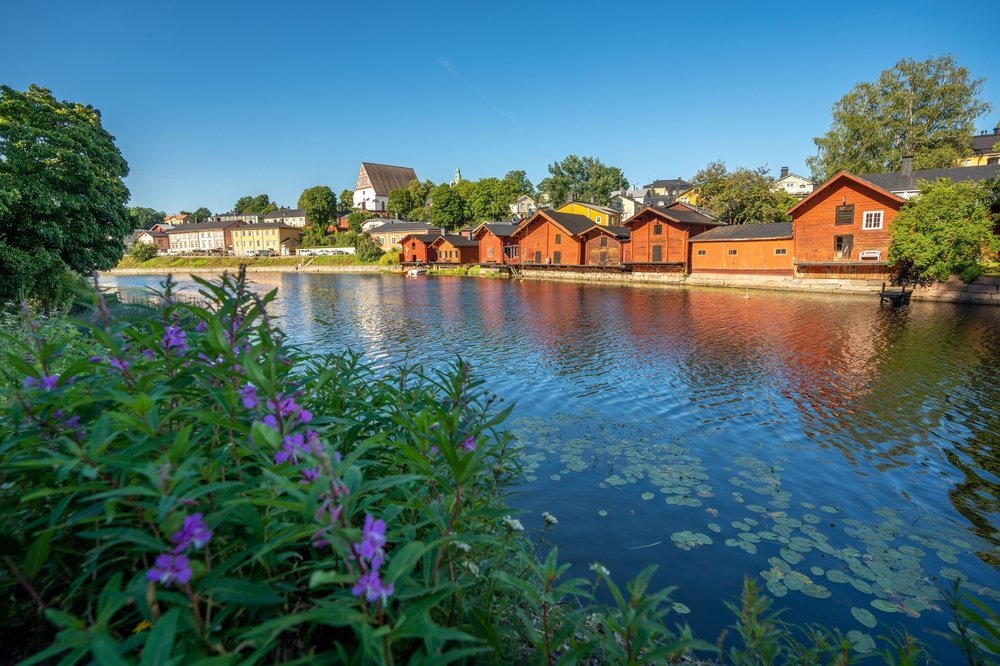 The red riverside warehouses in Porvoo east of Helsinki