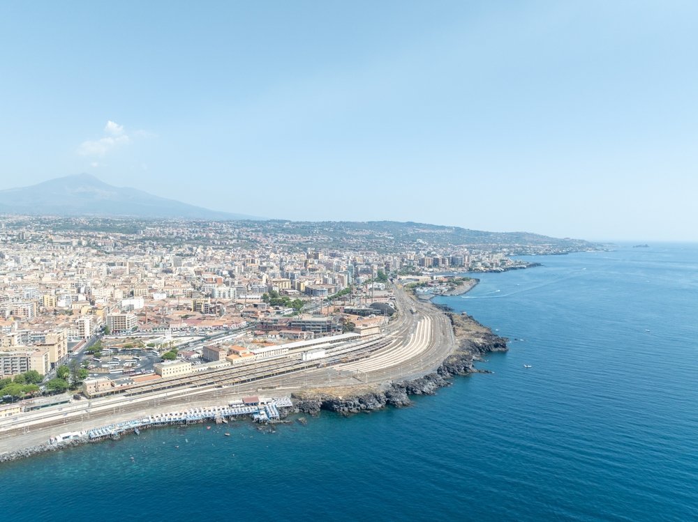 Regional train at Catania Centrale station