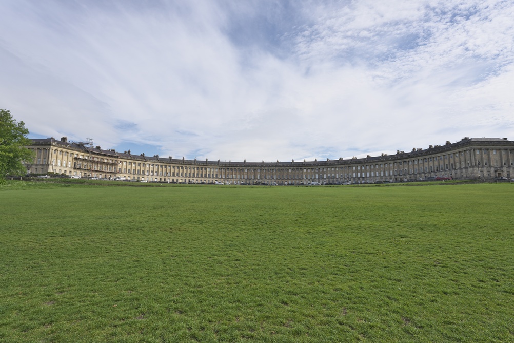 The curved terrace of the Royal Crescent in Bath