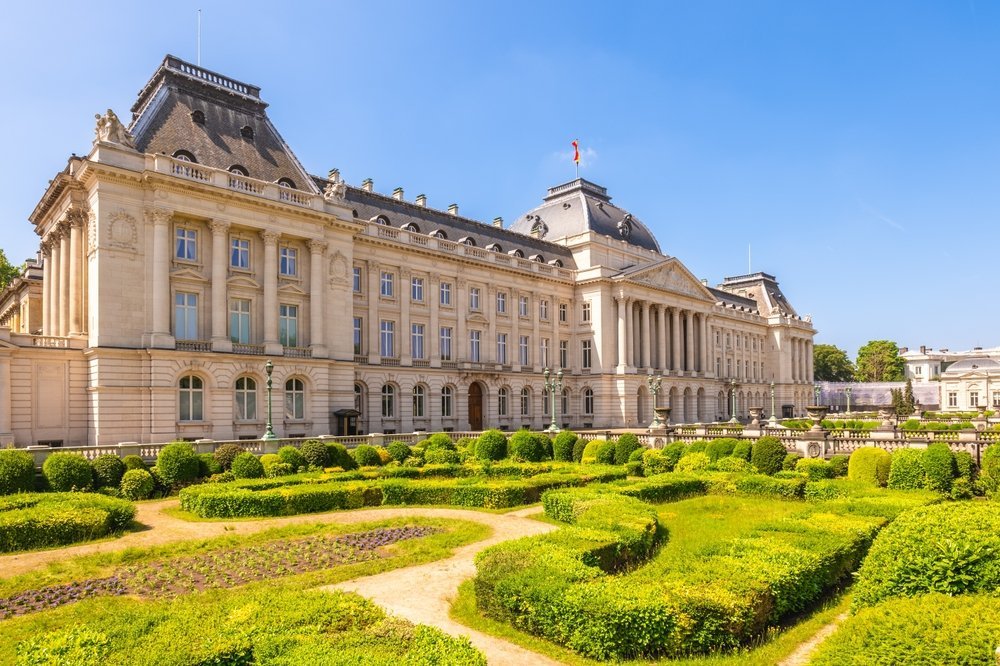 The Royal Palace in Brussels seen from Place des Palais
