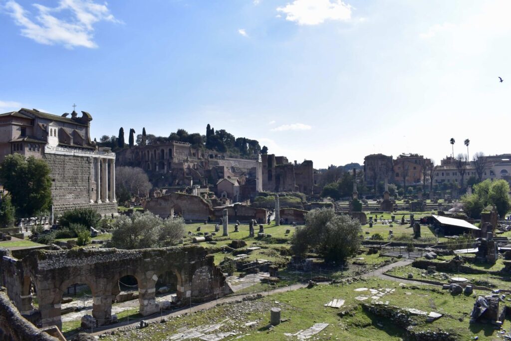 The ruins of the Roman Forum in Rome