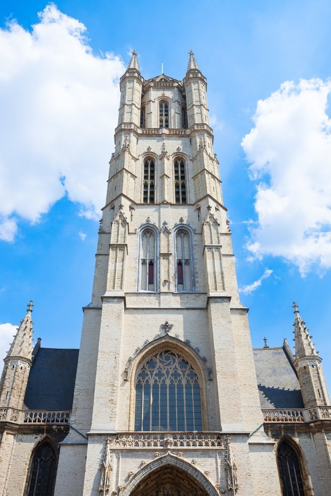 St Bavo's Cathedral with its Gothic tower