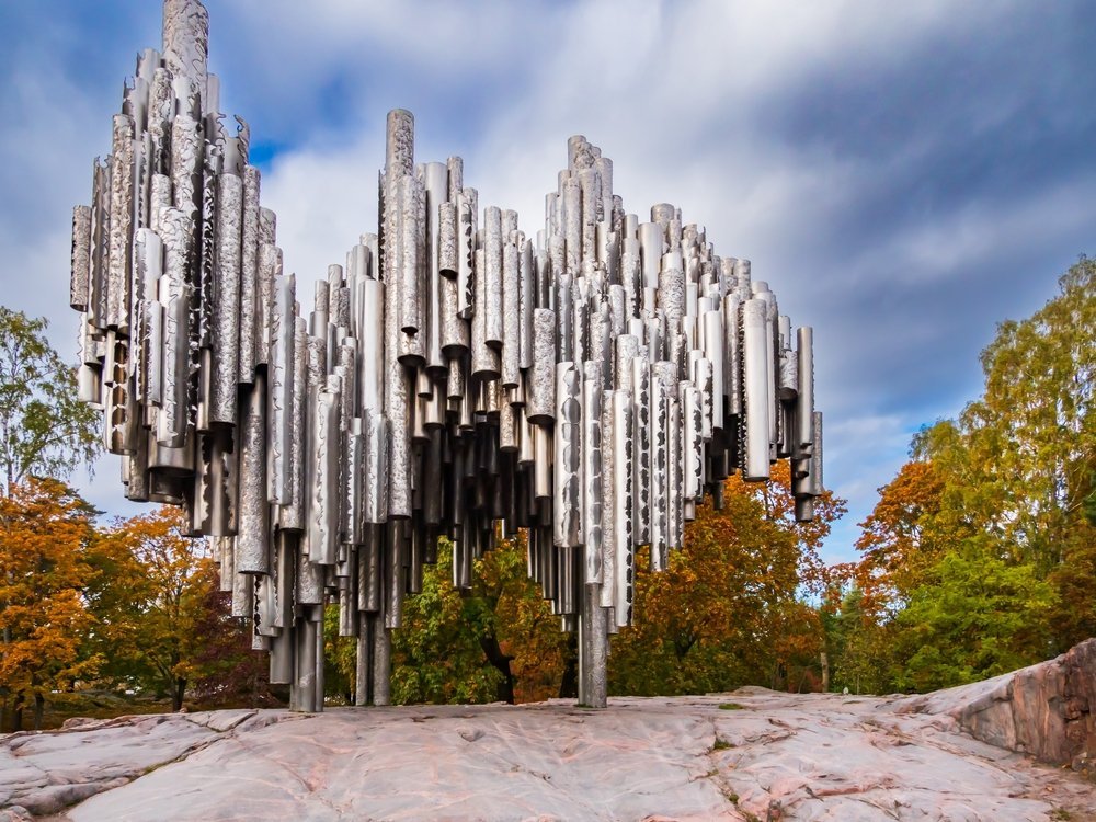 The steel-pipe Sibelius Monument in Sibelius Park in Helsinki